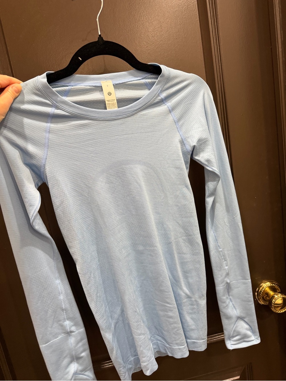 lululemon athletica Light Blue Long-Sleeve Crew Top